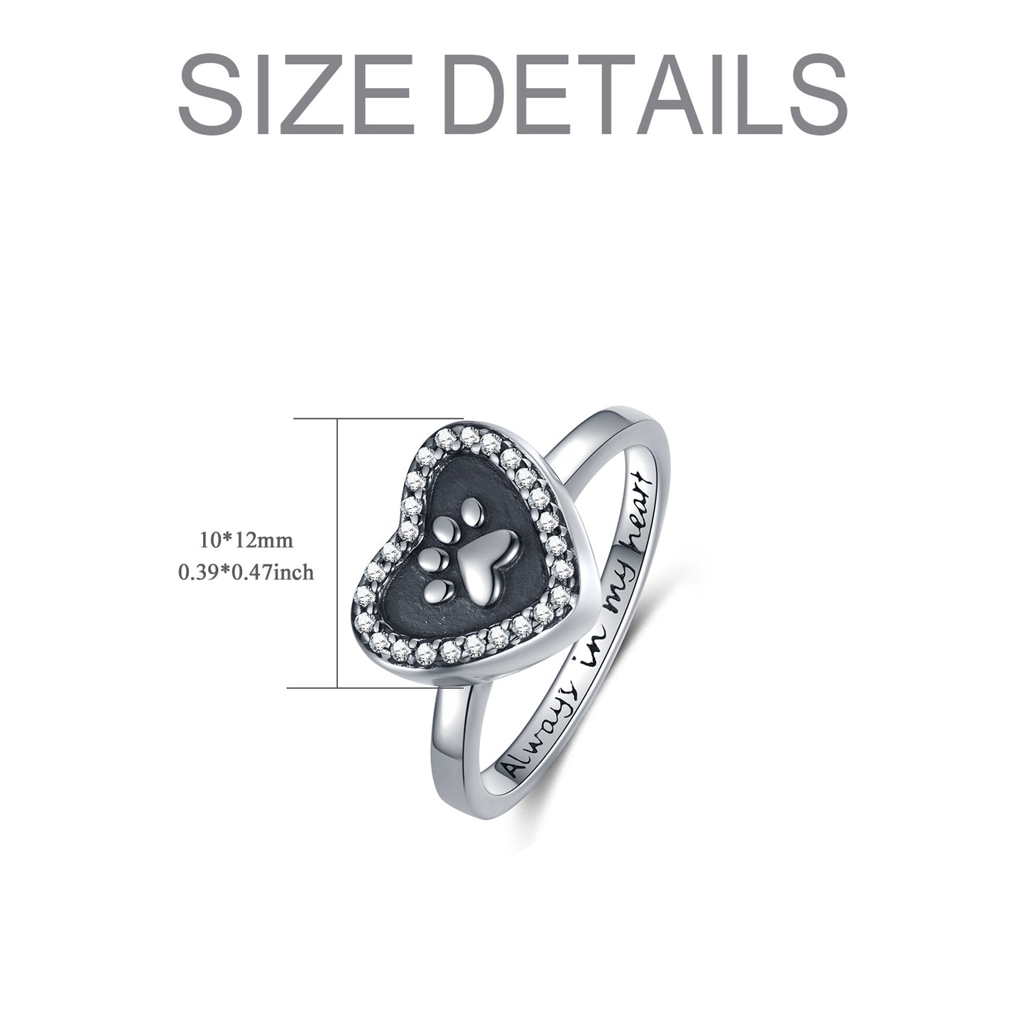 Heart Moissanite Sterling Silver Ring 