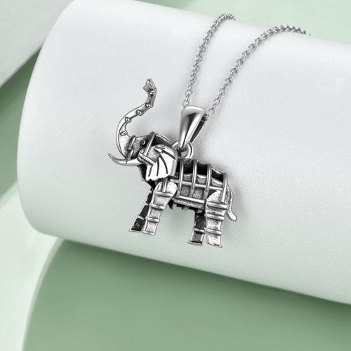 Sterling Silver Elephant Pendant Necklace