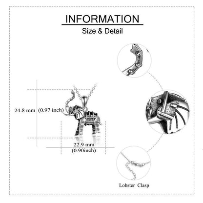 Sterling Silver Elephant Pendant Necklace