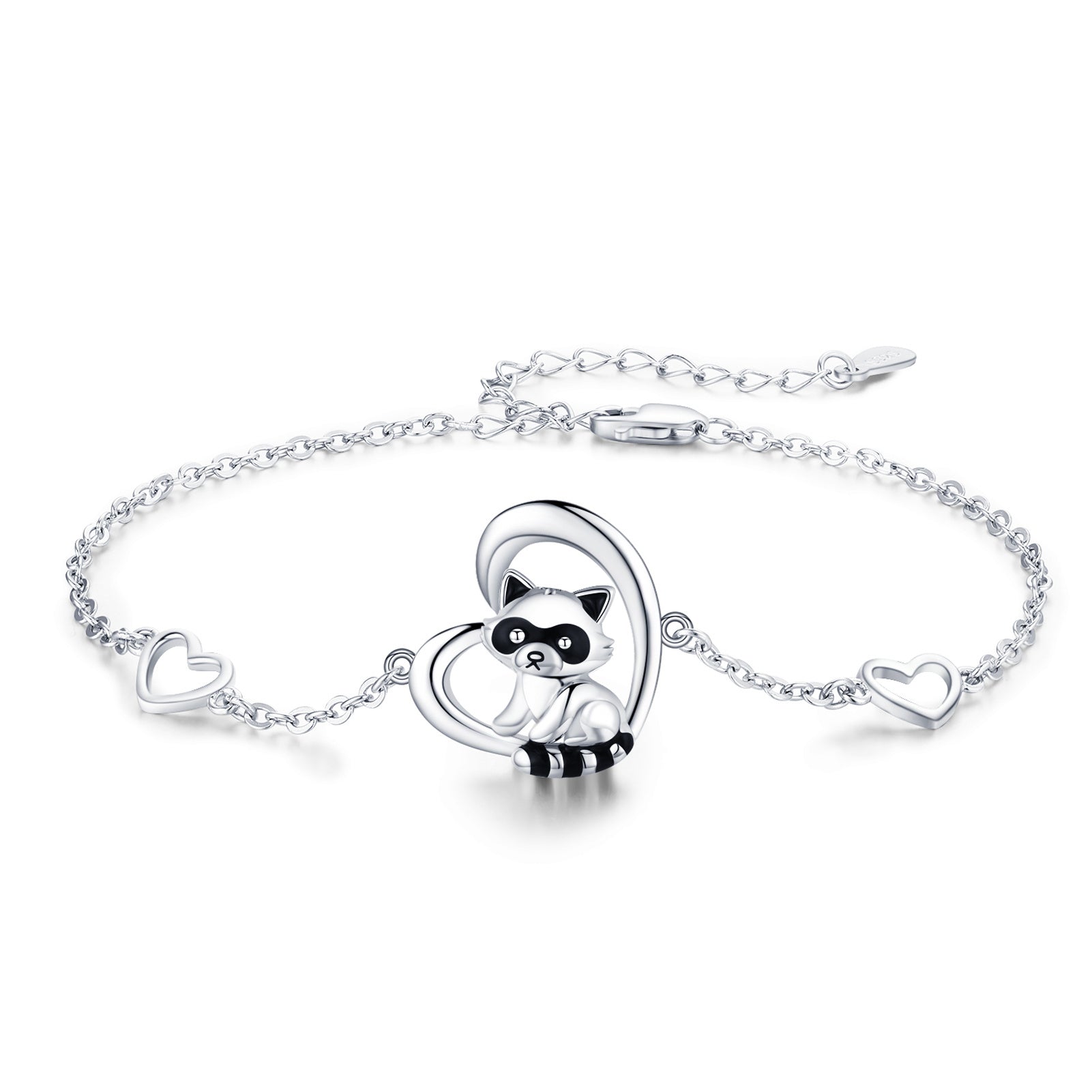 925 Sterling Silver Heart Bracelet for Women