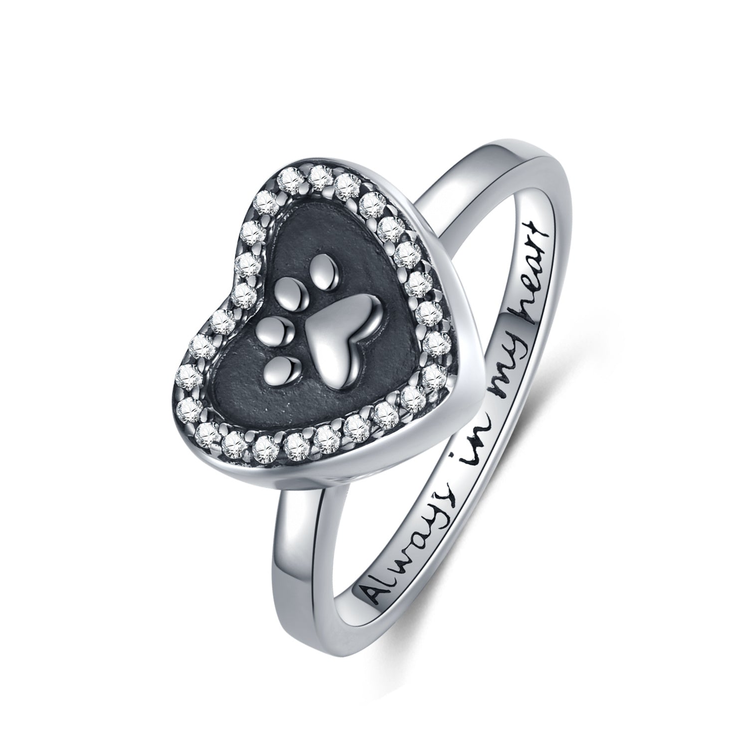 Heart Moissanite Sterling Silver Ring