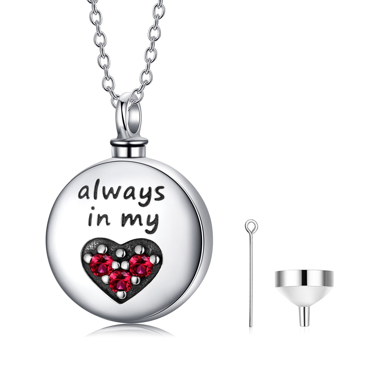 Silver Heart Cremation Necklace – Personalized Keepsake Gift