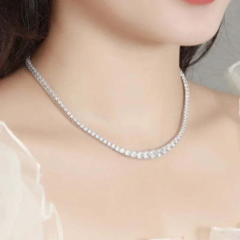 Gradient Moissanite Tennis Necklace