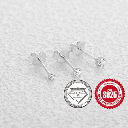 CANNER 0.5-1.2 Carat D Color Moissanite Ear Stud Earrings For Women 925 Sterling Silver Sparkling Piercing Earring Fine Jewelry