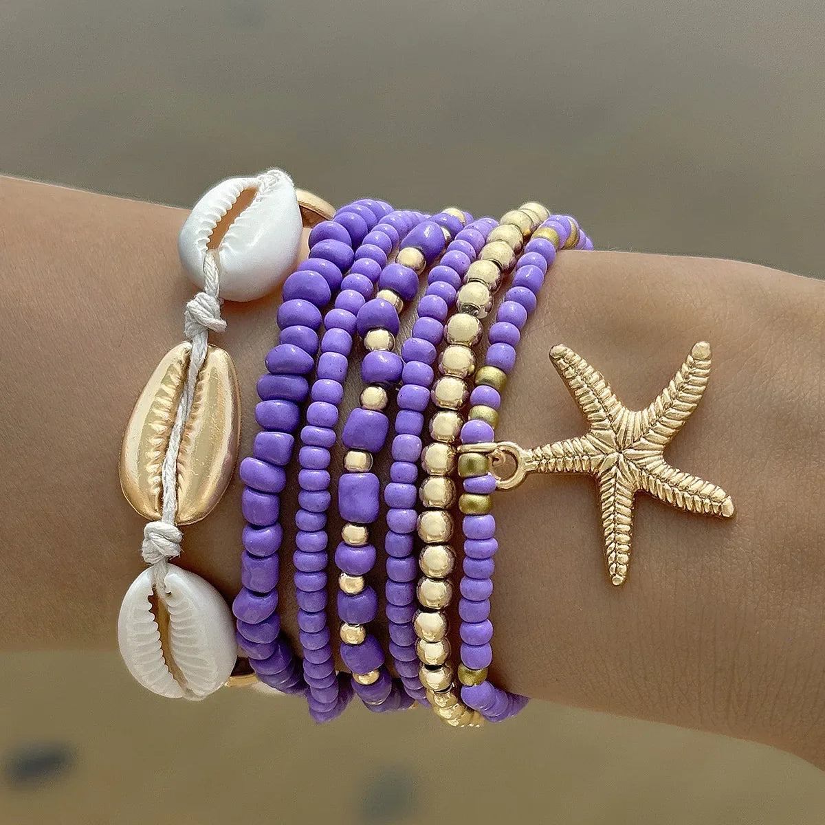 7Pcs Boho Summer Starfish Bracelet
