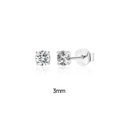 CANNER 0.5-1.2 Carat D Color Moissanite Ear Stud Earrings For Women 925 Sterling Silver Sparkling Piercing Earring Fine Jewelry