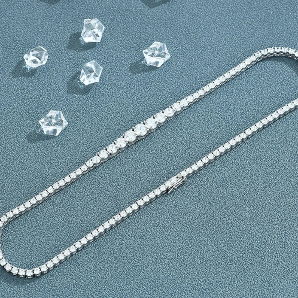 Gradient Moissanite Tennis Necklace