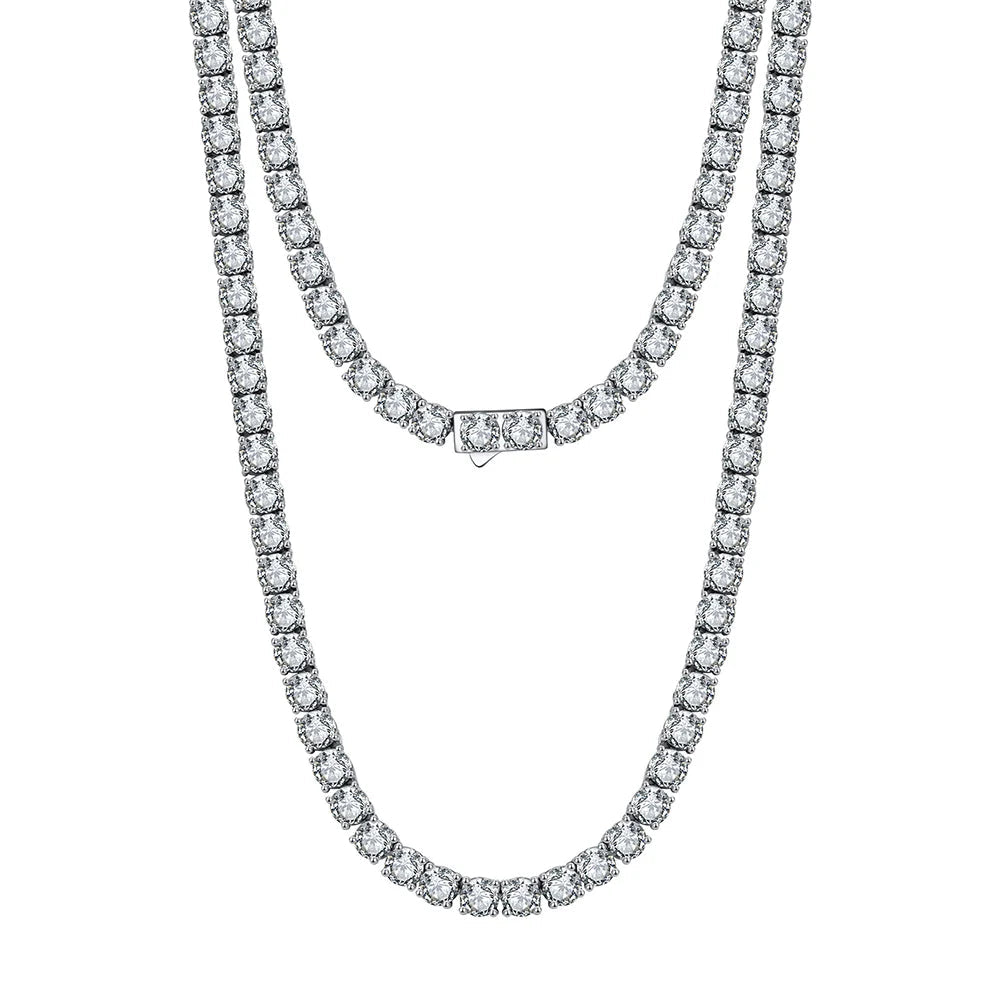 Luxury 925 Sterling Silver Tennis Necklace