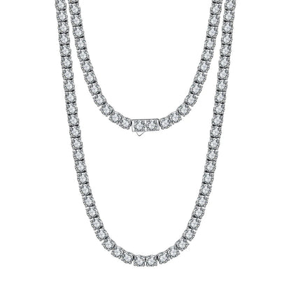 Luxury 925 Sterling Silver Tennis Necklace