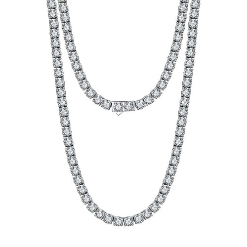 Luxury 925 Sterling Silver Tennis Necklace