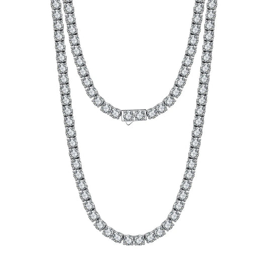 Luxury 925 Sterling Silver Tennis Necklace
