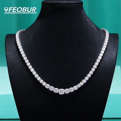 Gradient Moissanite Tennis Necklace