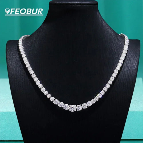 Gradient Moissanite Tennis Necklace