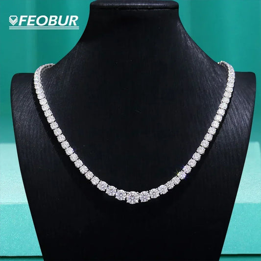 Gradient Moissanite Tennis Necklace