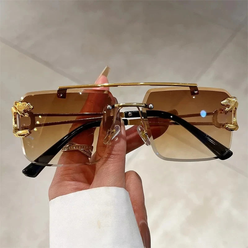 1pcs Retro Frameless MEN'S AND WOMENS sunglasses