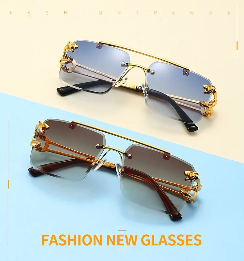 1pcs Retro Frameless MEN'S AND WOMENS sunglasses