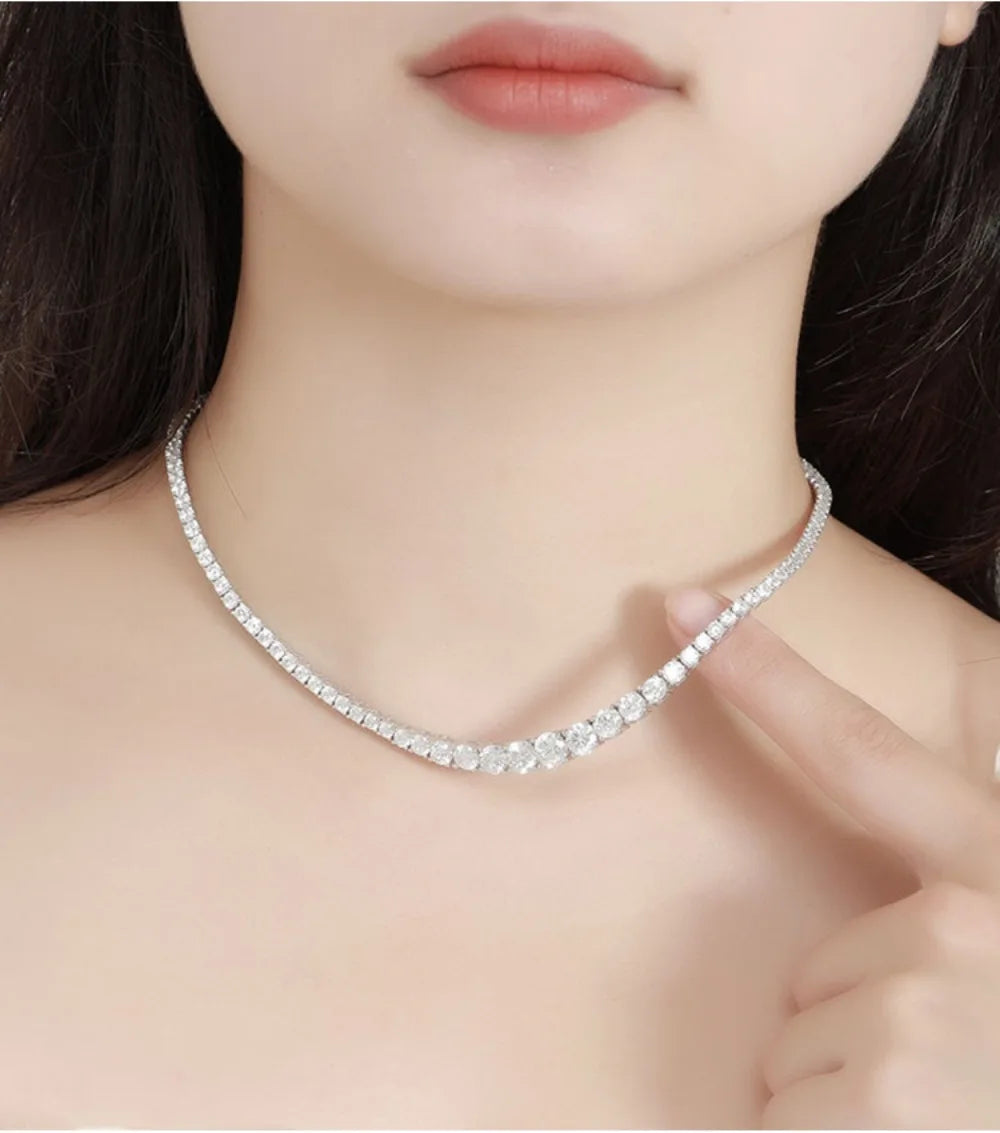 Gradient Moissanite Tennis Necklace