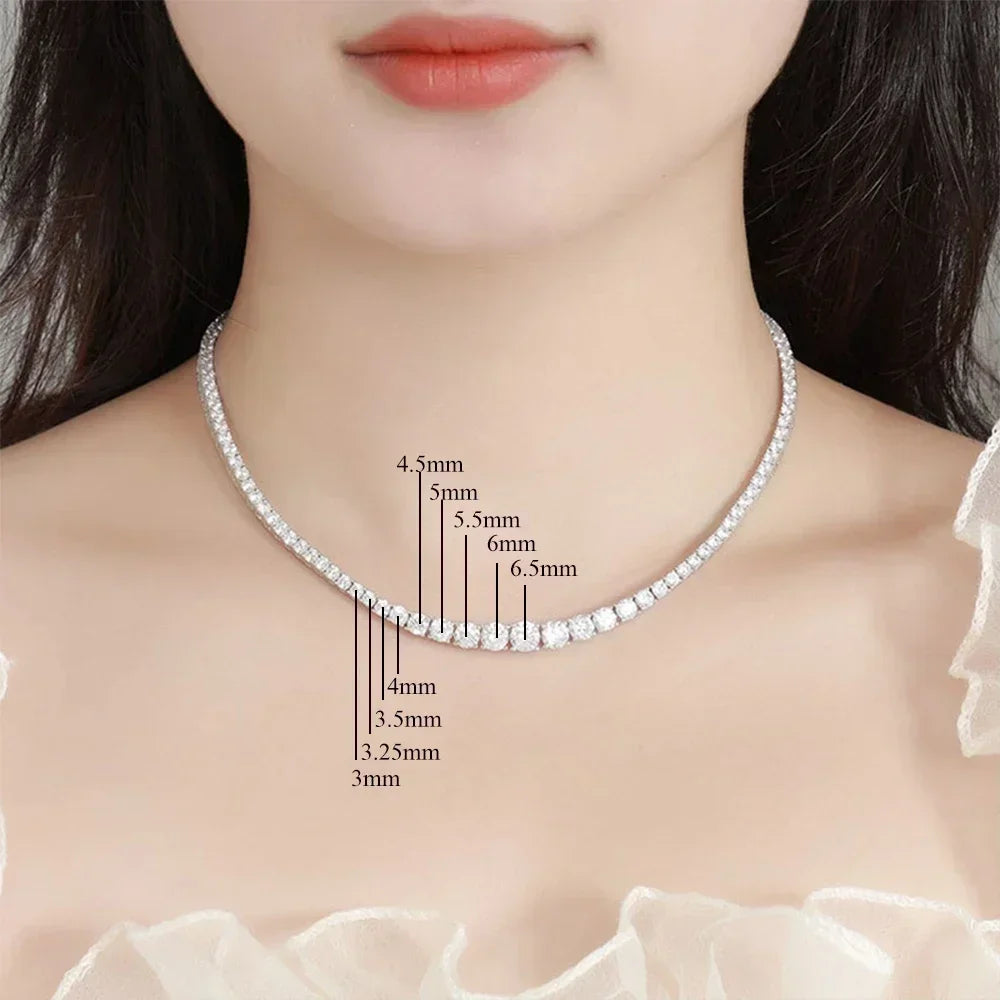 Gradient Moissanite Tennis Necklace