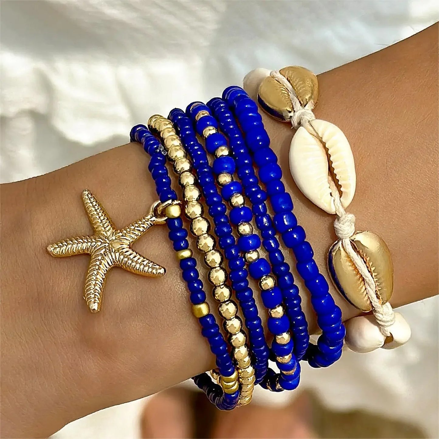 7Pcs Boho Summer Starfish Bracelet
