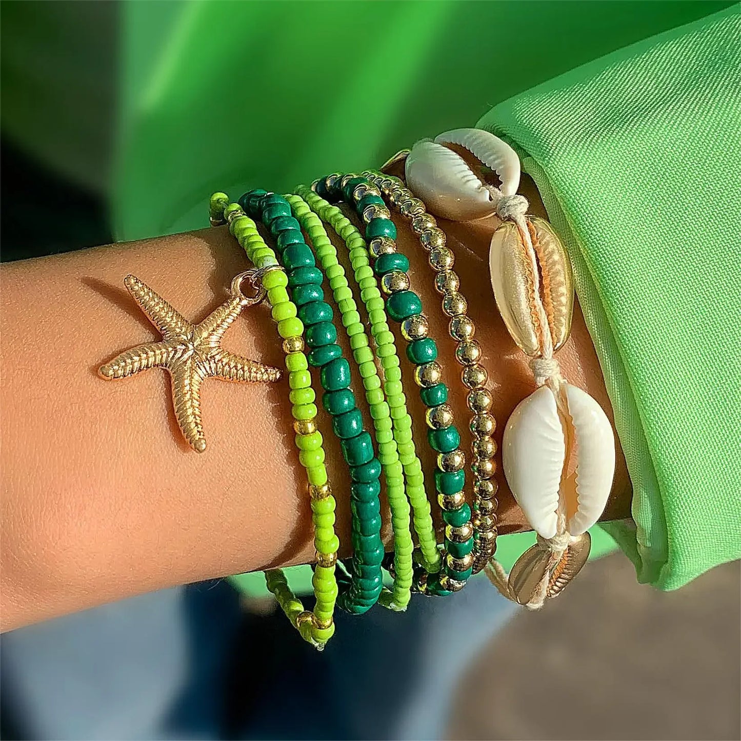 7Pcs Boho Summer Starfish Bracelet
