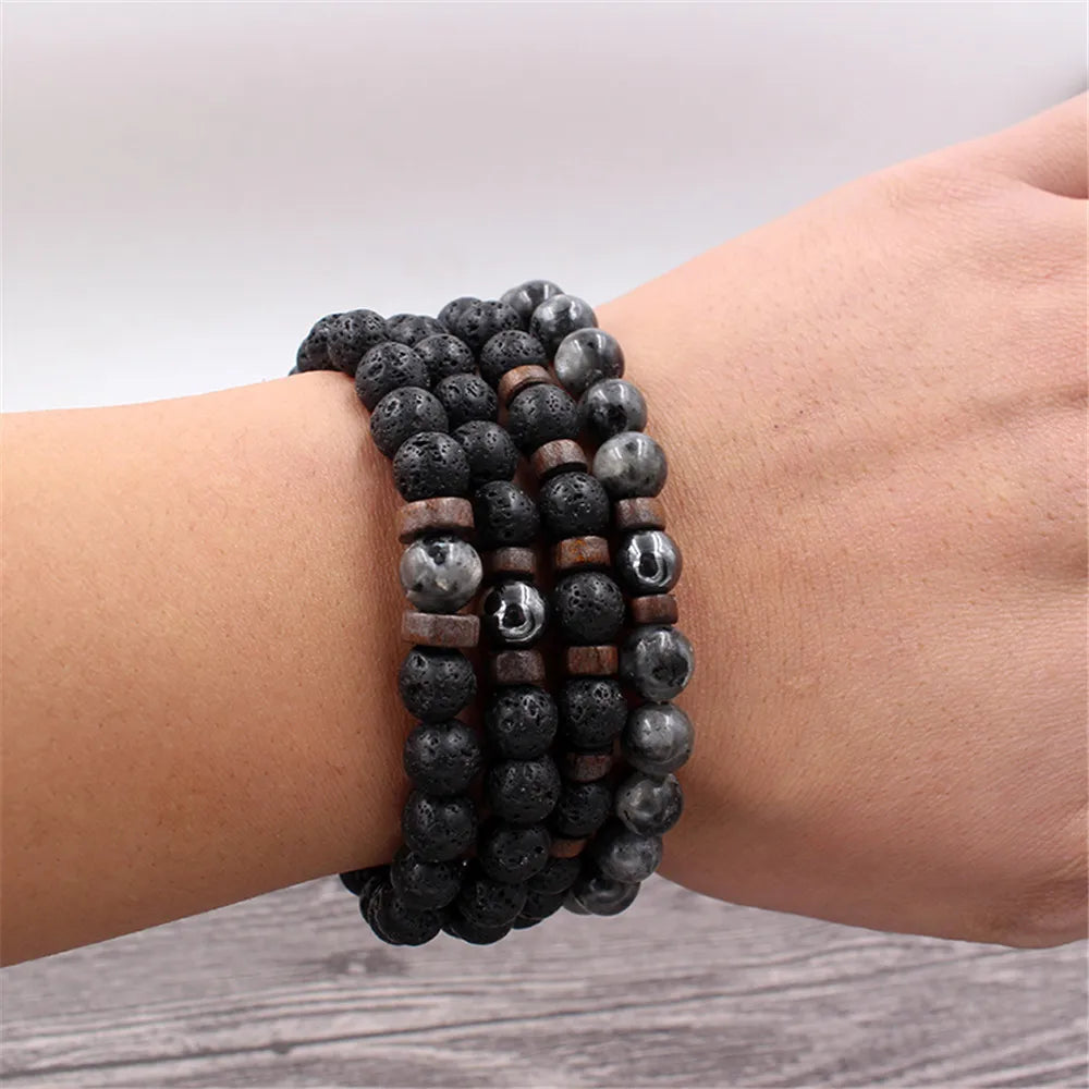 Volcanic Stone Bracelet for Men