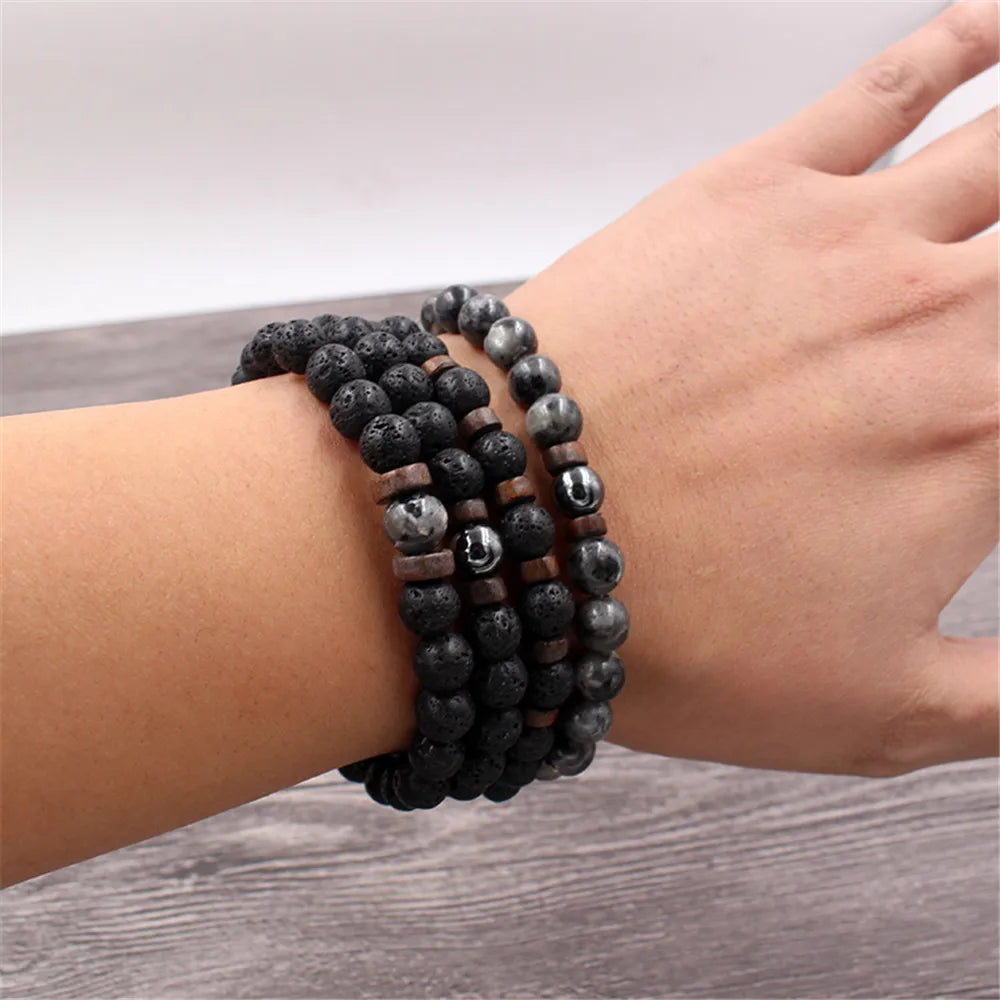 Volcanic Stone Bracelet for Men