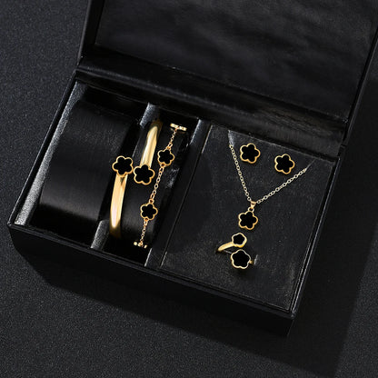 5pcs Lucky Five-petal Flower Women's Jewelry Set