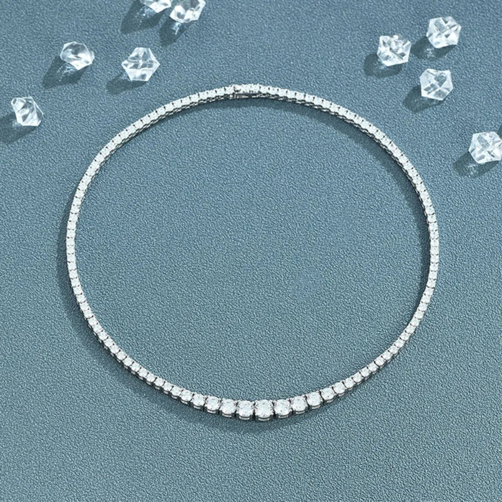 Gradient Moissanite Tennis Necklace