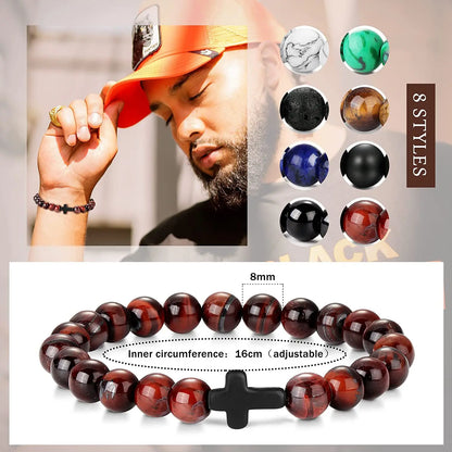 Prayer Men Natural Stone bracelet
