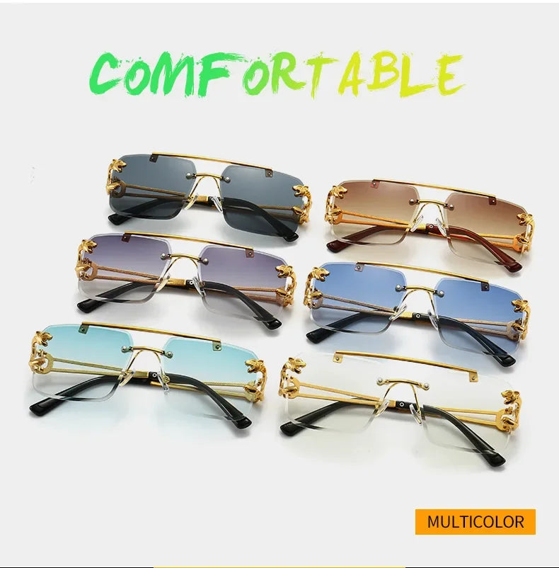 1pcs Retro Frameless MEN'S AND WOMENS sunglasses