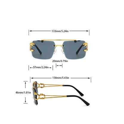 1pcs Retro Frameless MEN'S AND WOMENS sunglasses