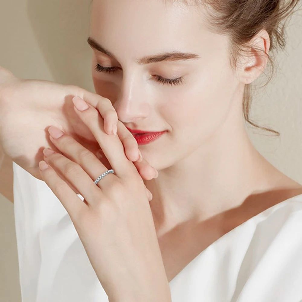 D Color Moissanite Ring 925 Sterling Sliver