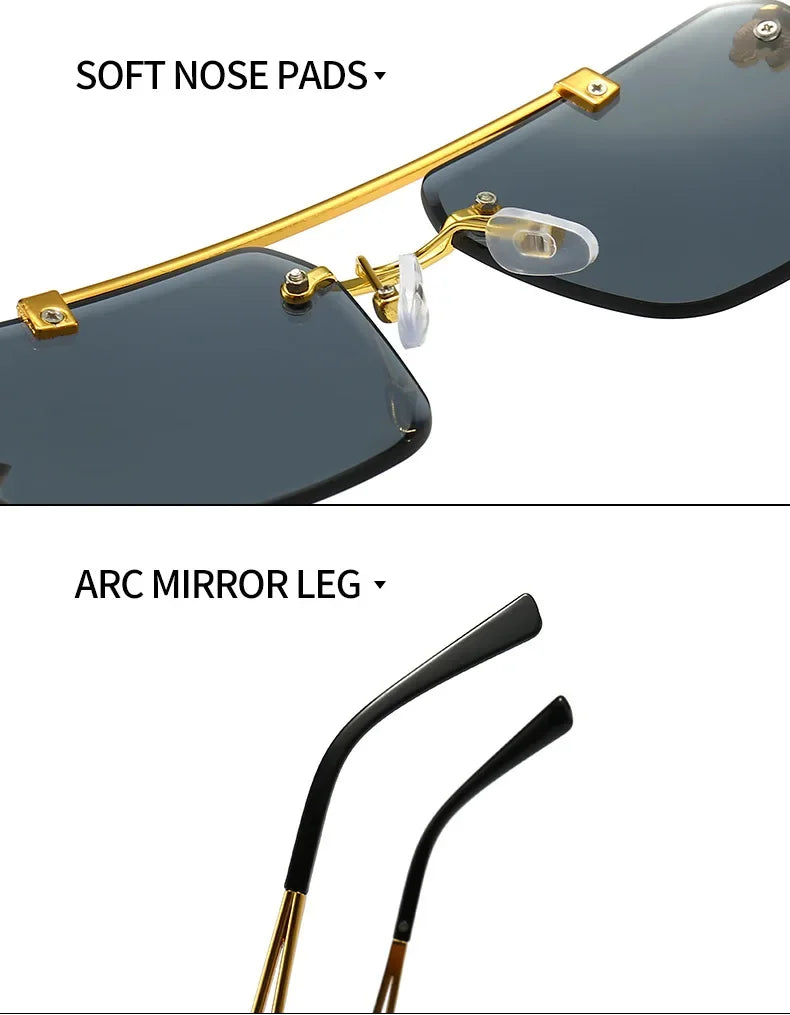 1pcs Retro Frameless MEN'S AND WOMENS sunglasses