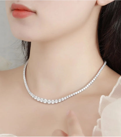 Gradient Moissanite Tennis Necklace
