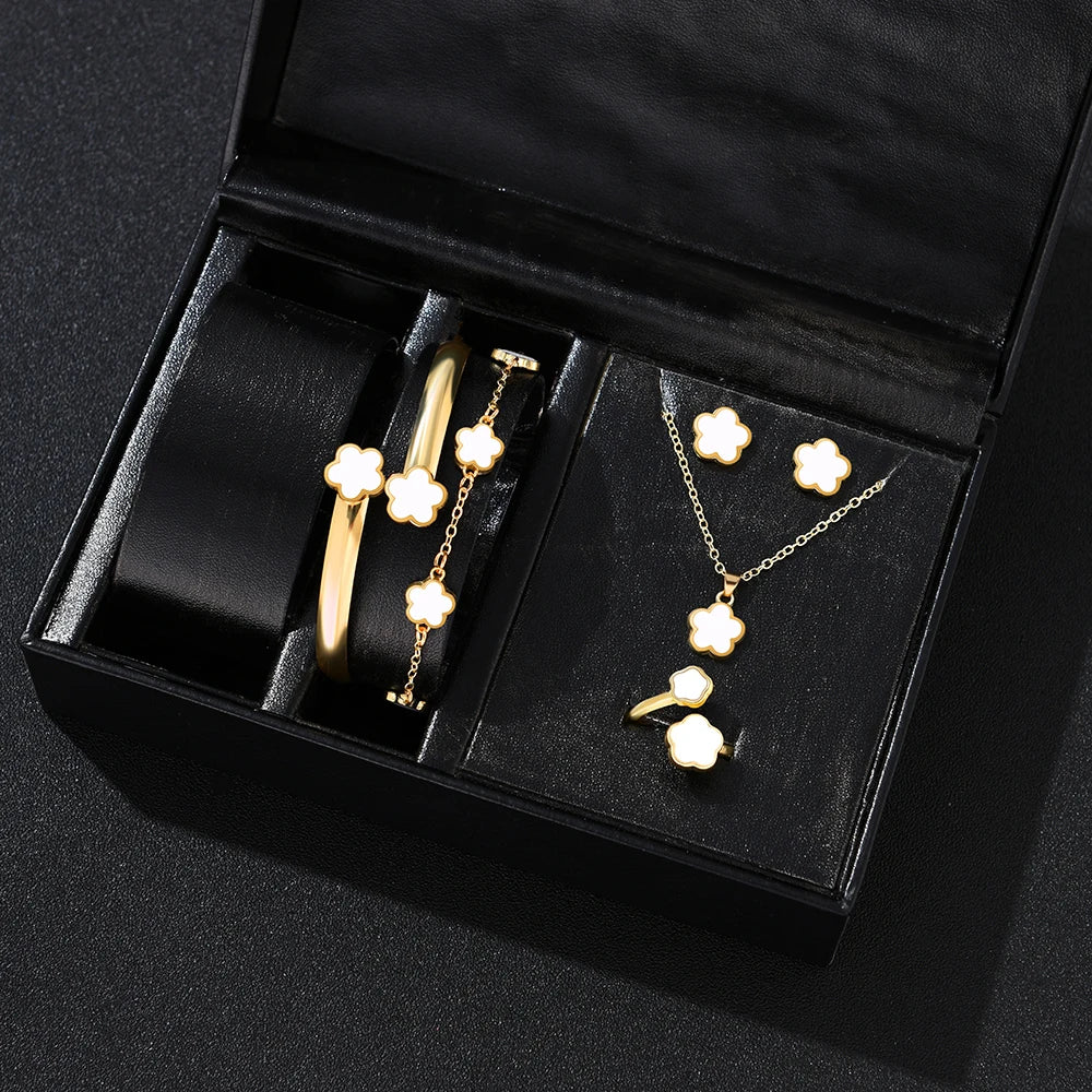 5pcs Lucky Five-petal Flower Women's Jewelry Set
