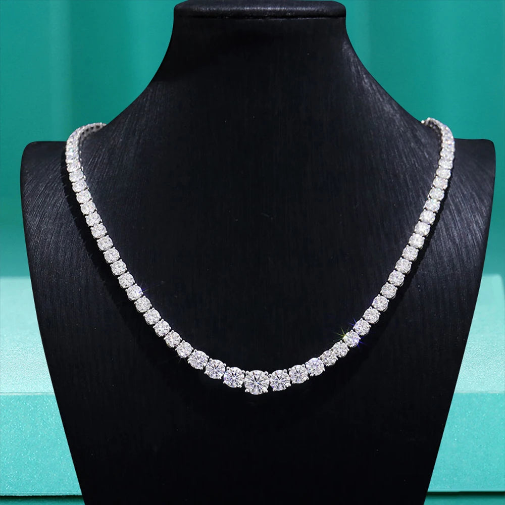 Gradient Moissanite Tennis Necklace