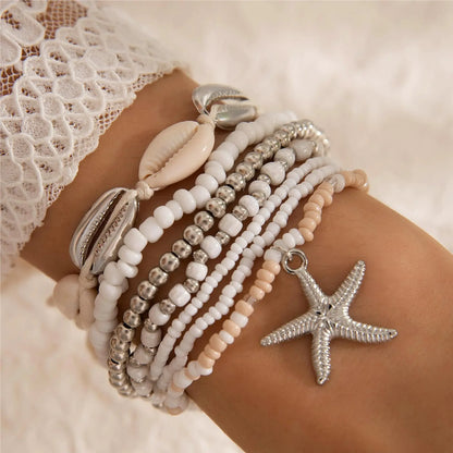 7Pcs Boho Summer Starfish Bracelet