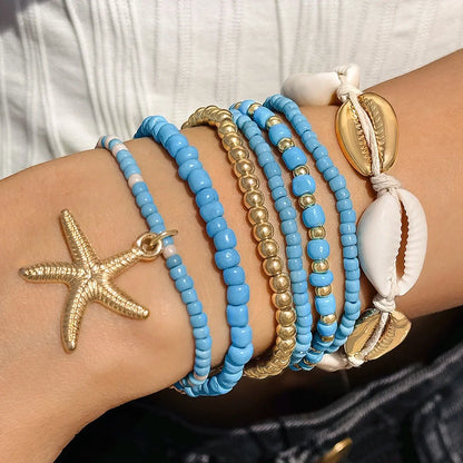 7Pcs Boho Summer Starfish Bracelet