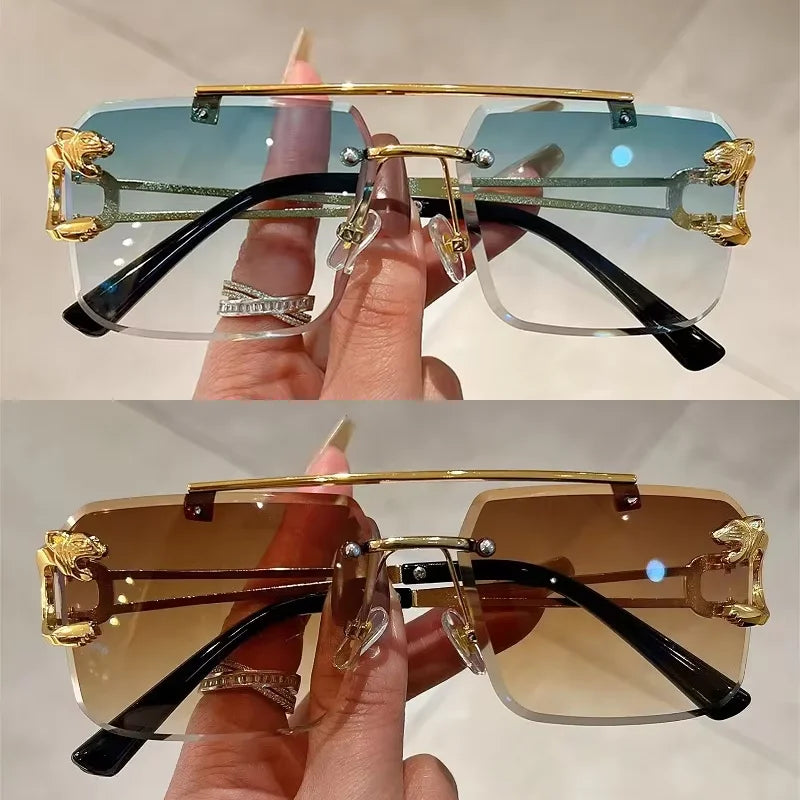 1pcs Retro Frameless MEN'S AND WOMENS sunglasses