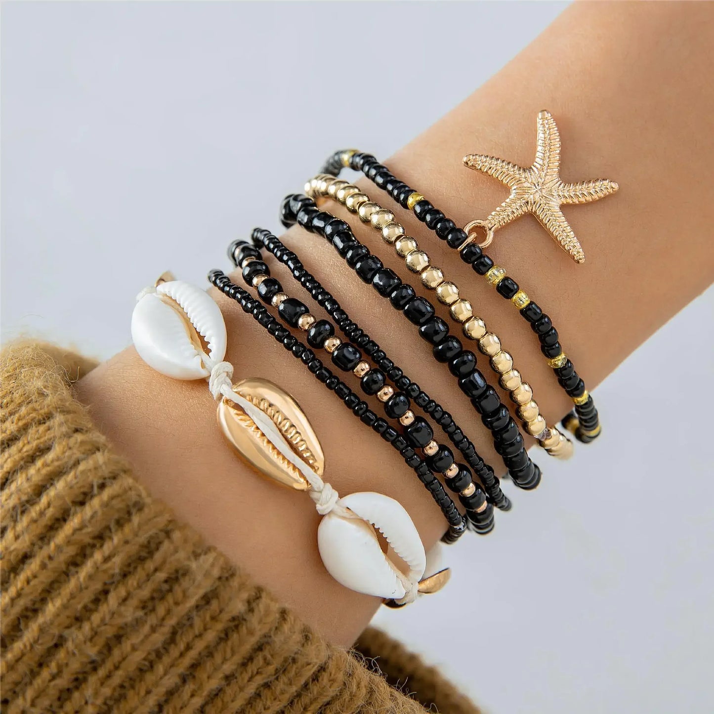 7Pcs Boho Summer Starfish Bracelet