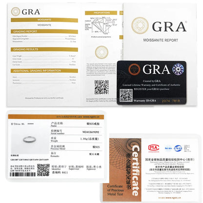 D Color Moissanite Ring 925 Sterling Sliver