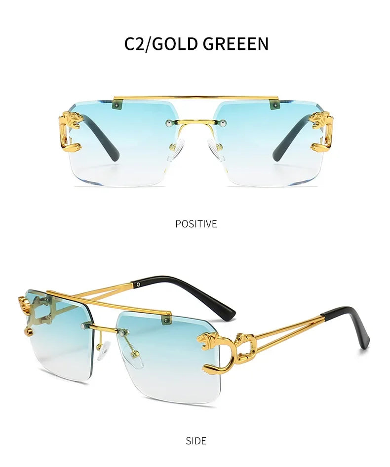 1pcs Retro Frameless MEN'S AND WOMENS sunglasses