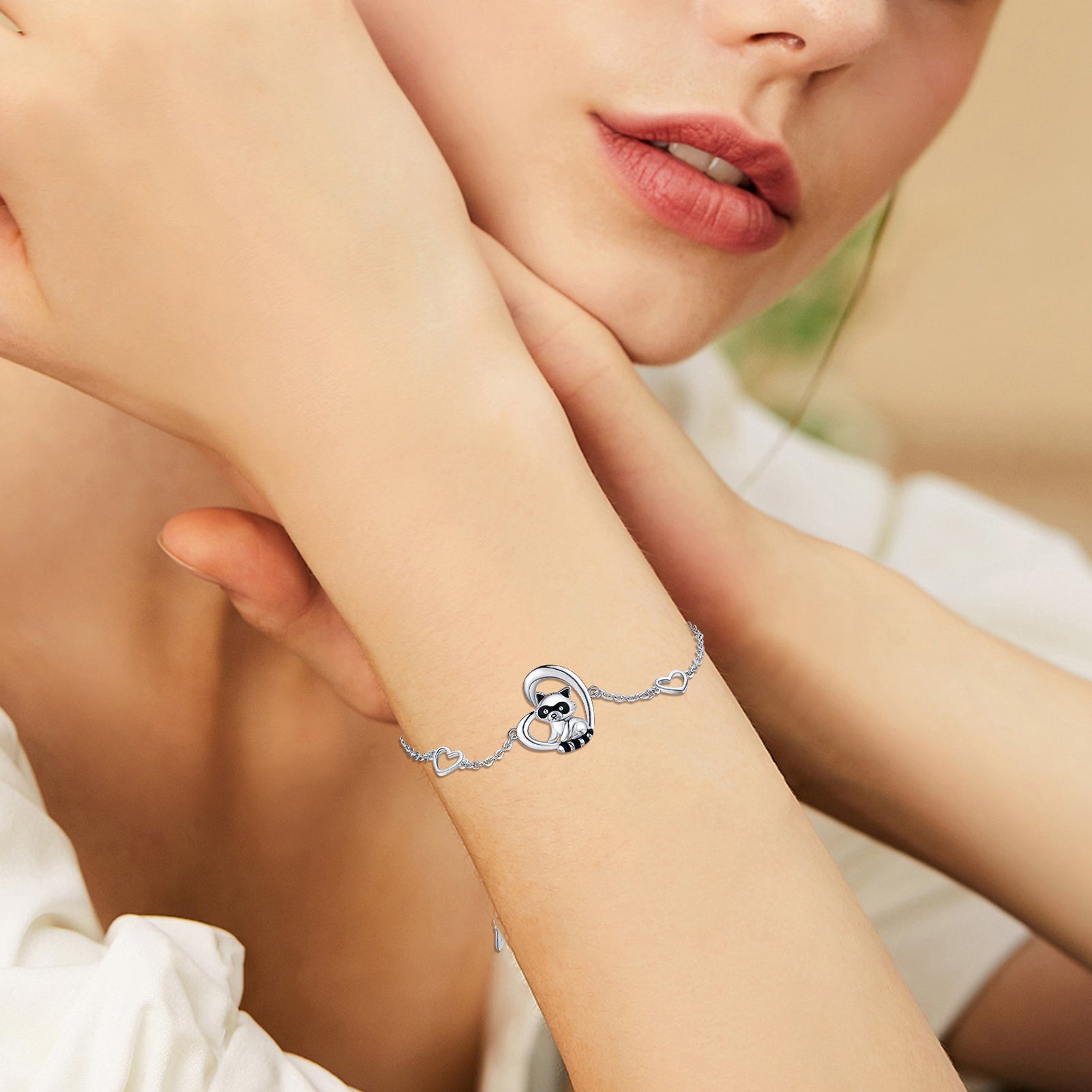 925 Sterling Silver Heart Bracelet for Women