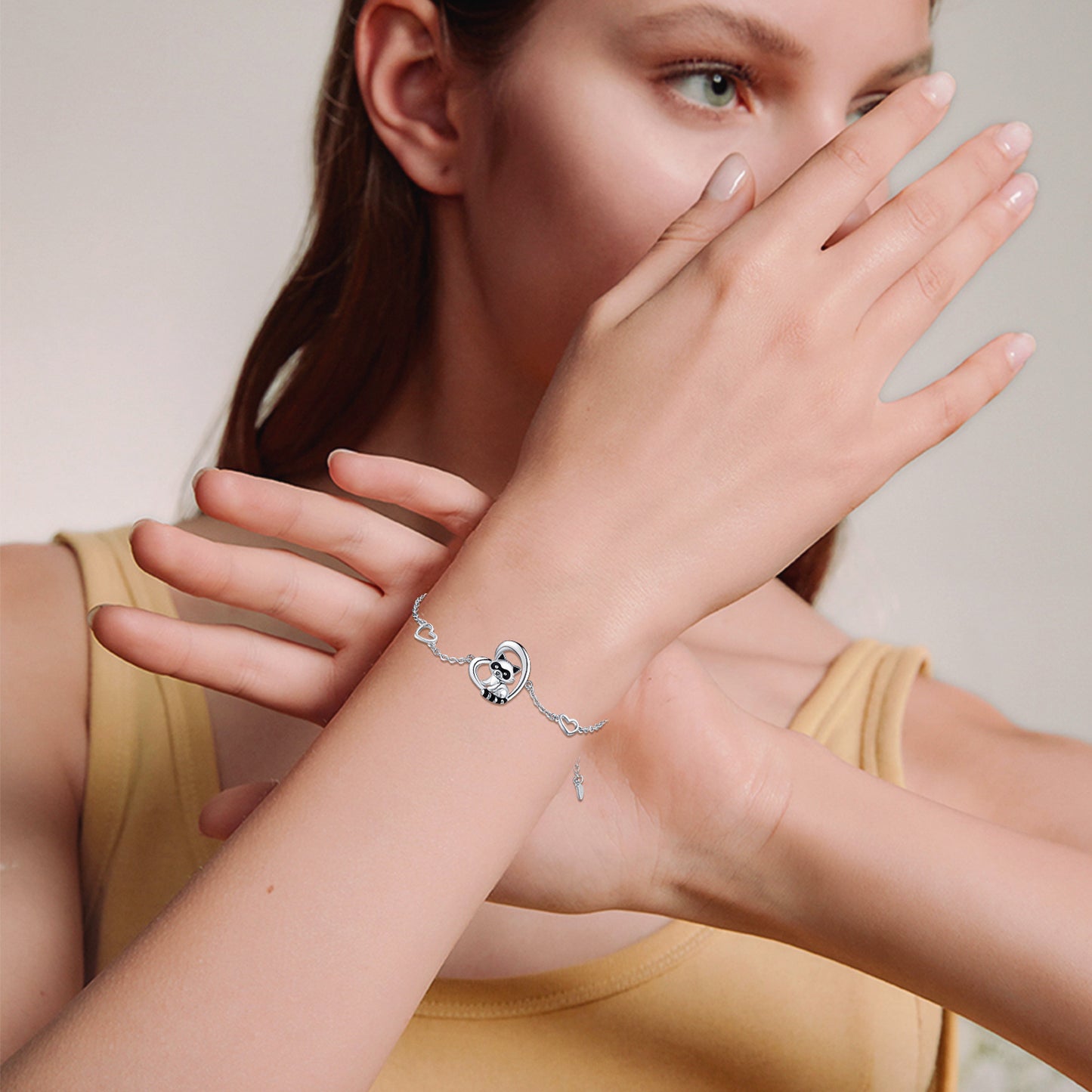 925 Sterling Silver Heart Bracelet for Women