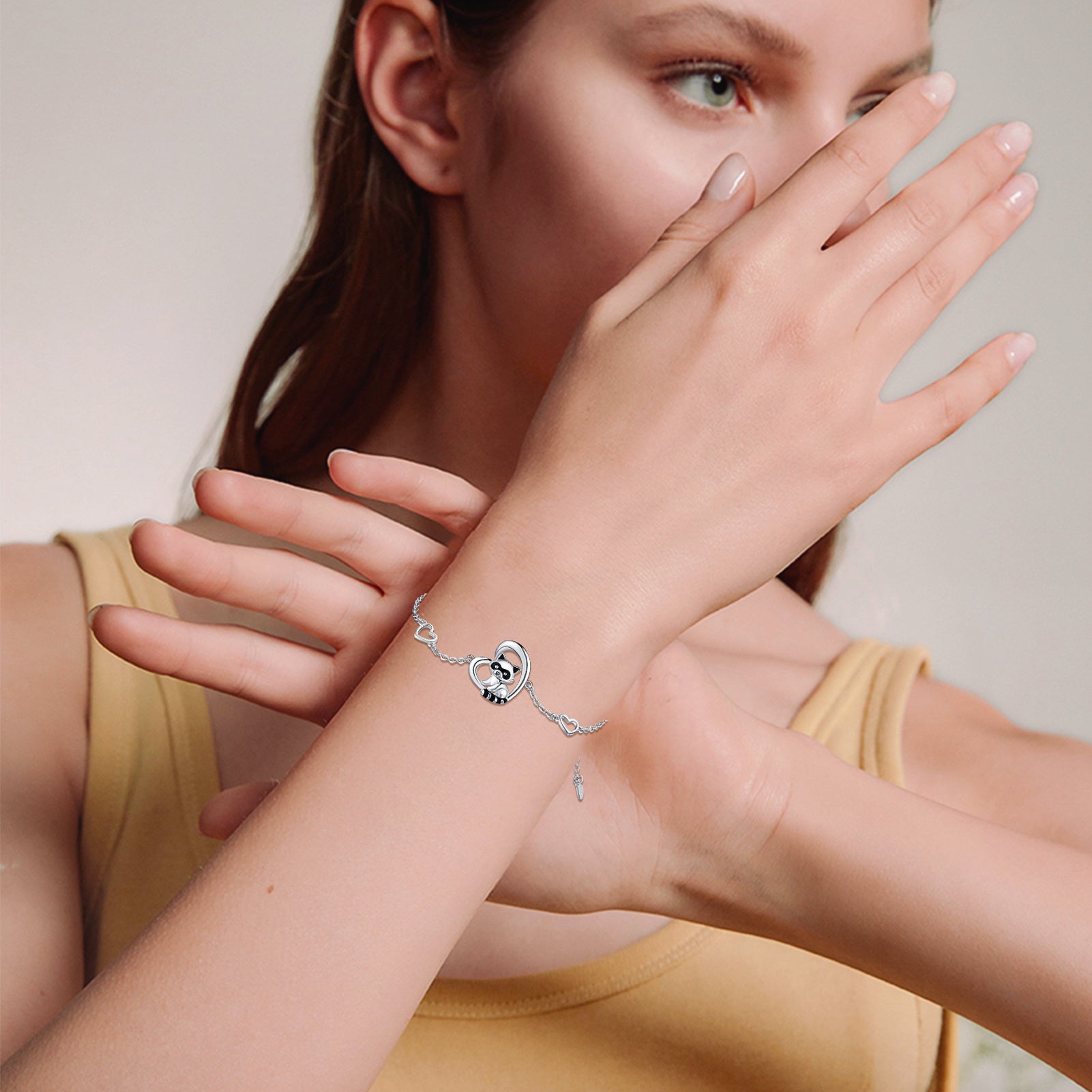 925 Sterling Silver Heart Bracelet for Women